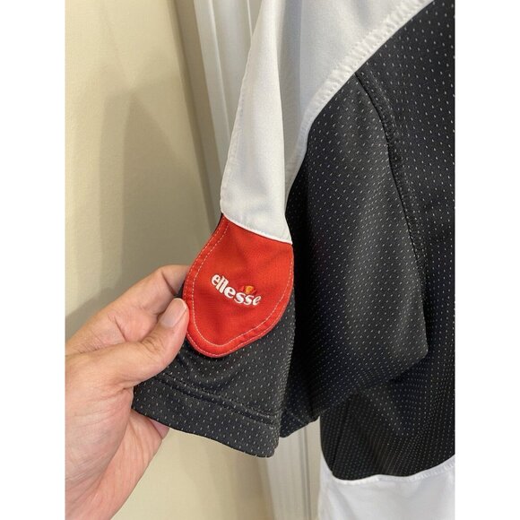 Ellesse Mens Red White Black  Polo Shirt Size Medium Tennis Italian - Picture 9 of 12